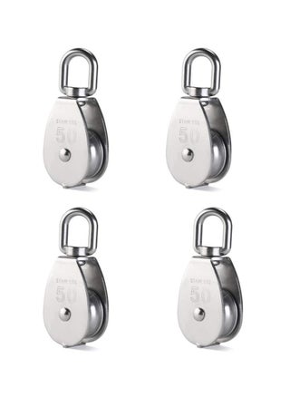 4 Pack M50 Single Pulley Roller - Heavy Duty 304 Stainless Steel Swivel Block with 880Ibs Load Capacity for a Variety Of Applications - pzsku/Z728F8C9D20DCCD49A2B9Z/45/_/1722183574/eb7c6ee3-5c95-4c72-9712-cbb853bdc23a