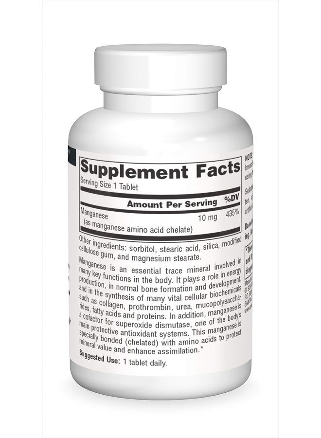 Source Naturals Manganese, Amino Acid Chelate - Supports Energy Production - 250 Tablets - Image 3