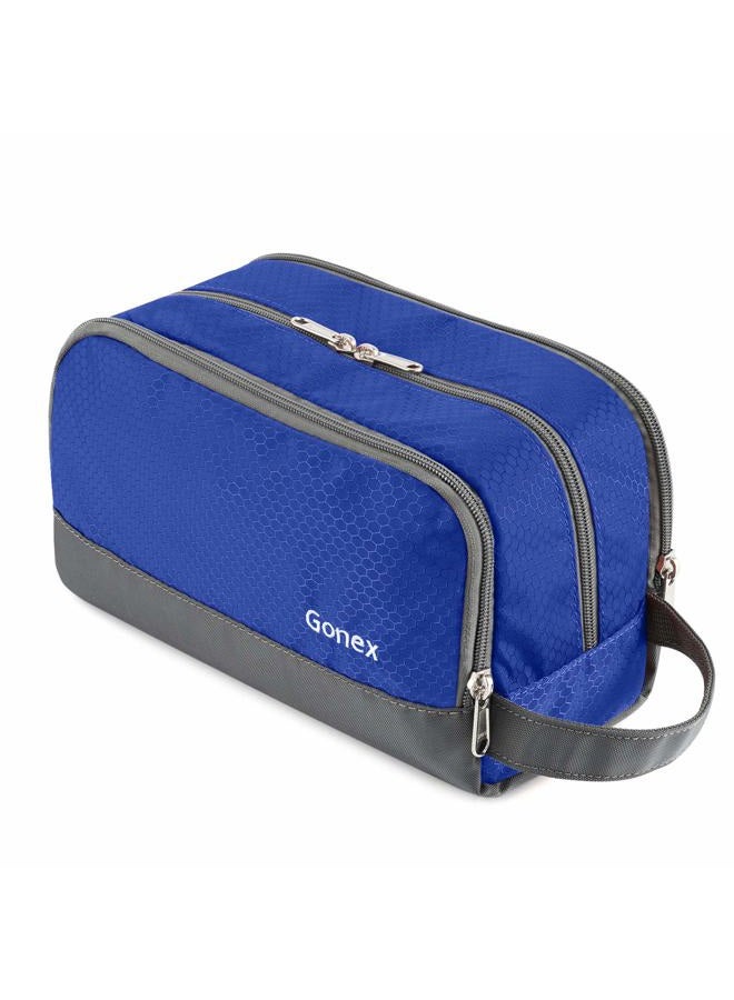 Gonex Travel Toiletry Bag Nylon, Dopp Kit Shaving Bag Toiletry Organizer Blue - Image 1