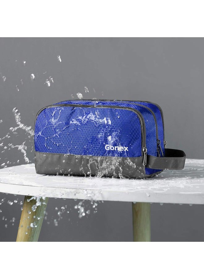 Gonex Travel Toiletry Bag Nylon, Dopp Kit Shaving Bag Toiletry Organizer Blue - Image 2