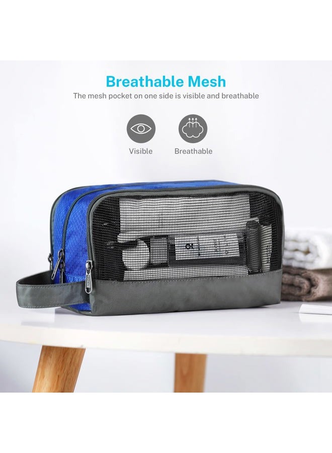 Gonex Travel Toiletry Bag Nylon, Dopp Kit Shaving Bag Toiletry Organizer Blue - Image 3