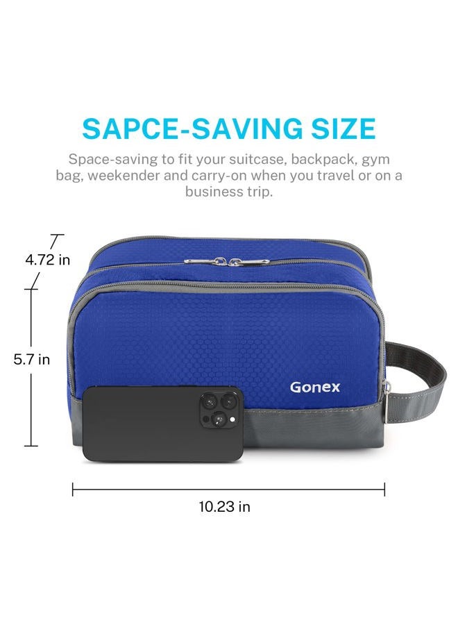 Gonex Travel Toiletry Bag Nylon, Dopp Kit Shaving Bag Toiletry Organizer Blue - Image 5
