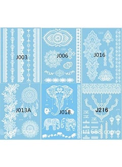 Divawoo 6 Sheets Temporary Tattoo,Flash Fake Waterproof Body Tattoos Stickers Women Wedding Party  - Image 2