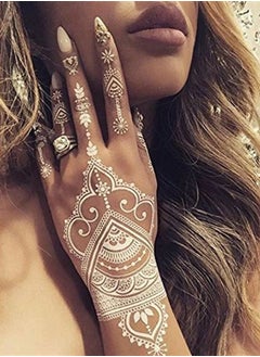 Divawoo 6 Sheets Temporary Tattoo,Flash Fake Waterproof Body Tattoos Stickers Women Wedding Party  - Image 1