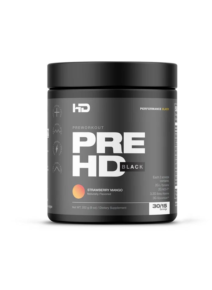 HD Muscle Pre workout Black Strawberry Mango 305g30 servings