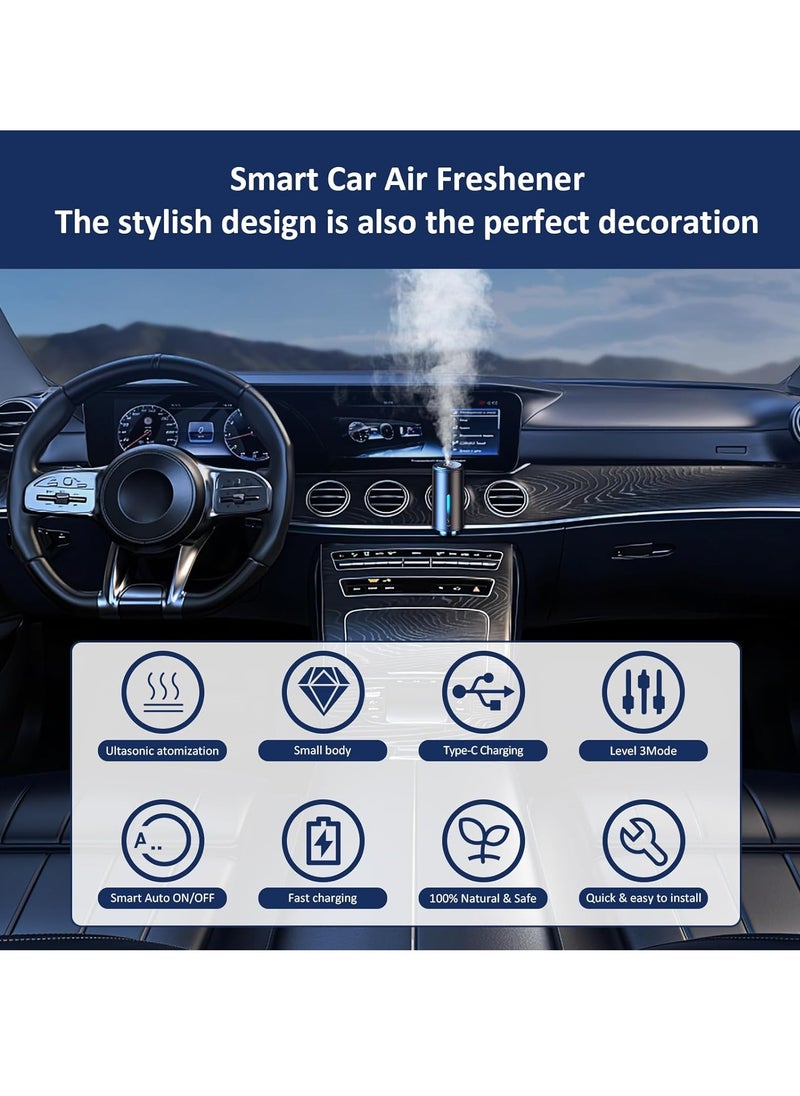 ONESAM Car Air Freshener Rechargeable Car Fragrance Diffuser 3 Level Adjustable Smart Car Diffuser 3 Bottles of Cologne  - Image 4