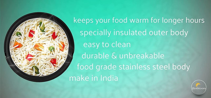 FLIXBLOOM FLIXBLOOM Special Kitchen Stainless Steel Casserole Double Wall Insulated Hot Pot for Hot Meal ChapatiCurryRoti 2000ml  - Image 5