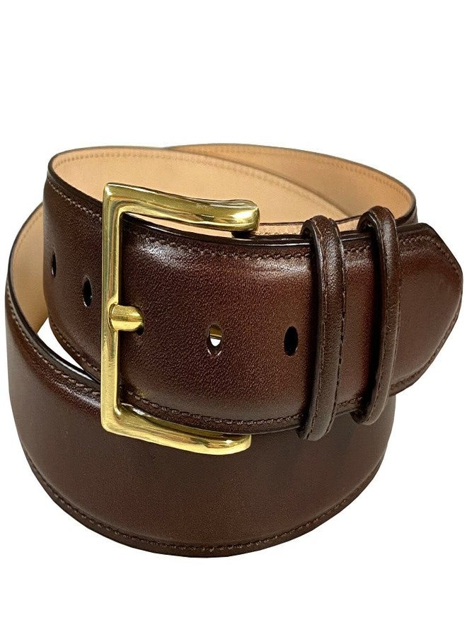 Belts.com Adam Gold Men's Genuine Italian Calfskin Leather Dress Belt 1-1/8"(30mm) Wide Polished Buckle (Smooth Brown, 34) - Image 1