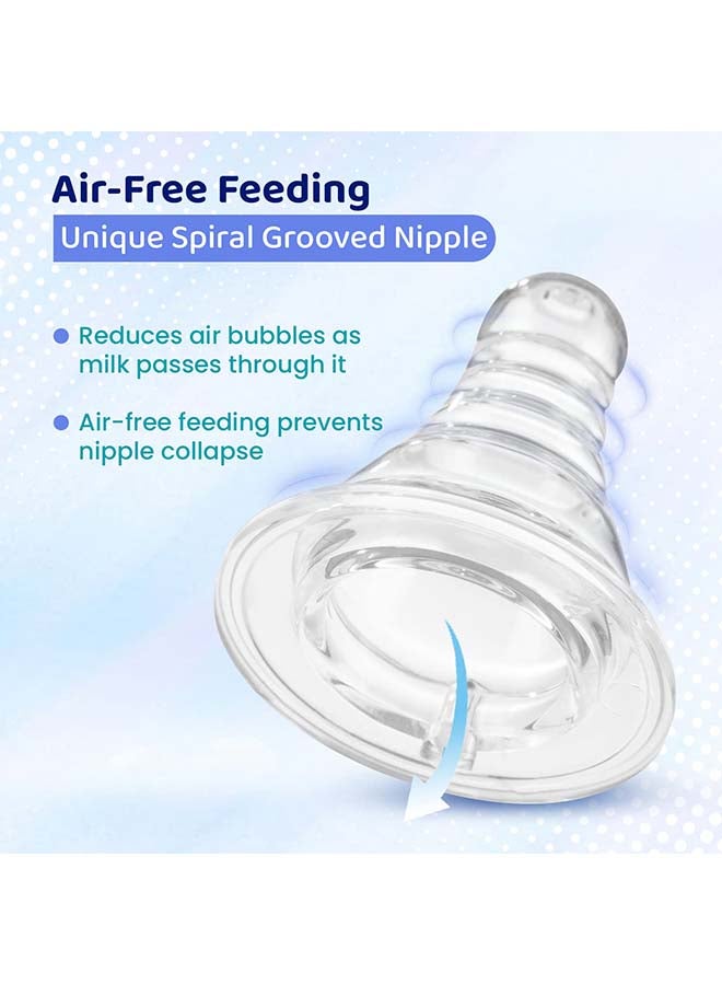 Chicco Feed Easy Milk Feeding Bottle for Babies & Toddlers, V-Shaped Anti-Colic System to Prevent Colic, Gas & Discomfort, For Comfortable latch, Ultra-Soft Silicone Nipple, Spill-Proof Cap & Stopper, BPA-free, Slow Flow, 0m+ (Pink, 125 ml Bottle, Blue) - Image 5