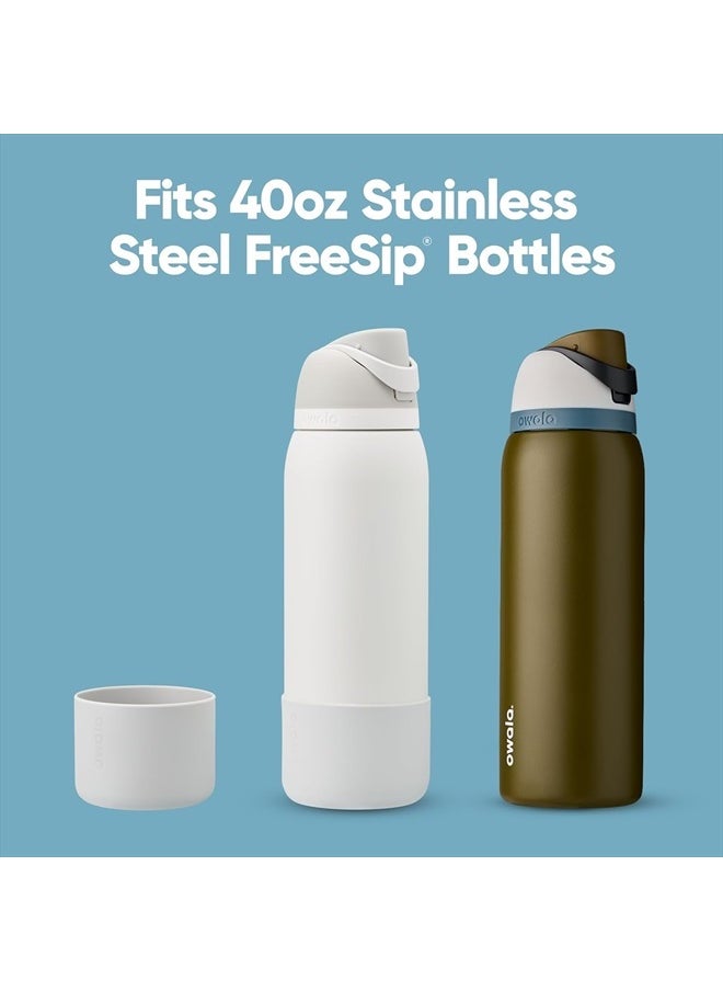 Owala - Silicone Water Bottle Boot, Anti-Slip Protective Sleeve for Water Bottle, Protects FreeSip and Flip Stainless Steel Water Bottles, 40 Oz, Grey - Image 1
