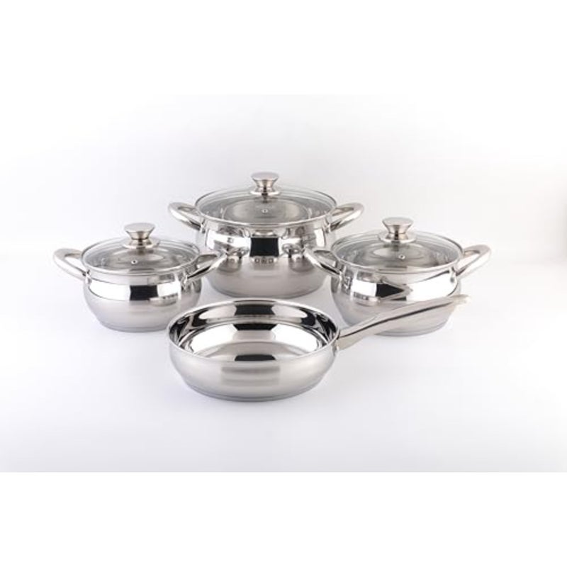 Cologne 7-Piece Cookware Set, 18/10 Stainless Steel Pots and Pans Set with Glass Lids, 18cm 20cm 24cm Casseroles and 24cm Fry Pan - Image 4
