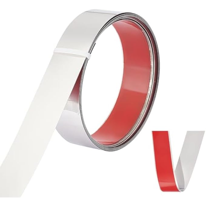 3M WALL MOLDING TRIM STAINLESS STEEL SELF-ADHESIVE FLEXIBLE MOLDING TRIM METAL MOLDING WALL TRIM CEILING MOLDING TRIM PEEL AND STICK TRIM MOLDING FOR WALL MIRROR FURNITURE DOOR,40MM WIDE - Image 1