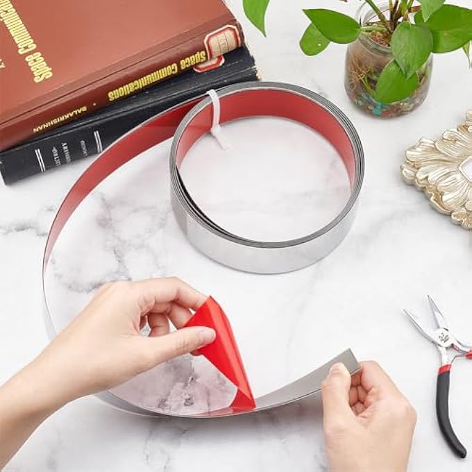 3M WALL MOLDING TRIM STAINLESS STEEL SELF-ADHESIVE FLEXIBLE MOLDING TRIM METAL MOLDING WALL TRIM CEILING MOLDING TRIM PEEL AND STICK TRIM MOLDING FOR WALL MIRROR FURNITURE DOOR,40MM WIDE - Image 2