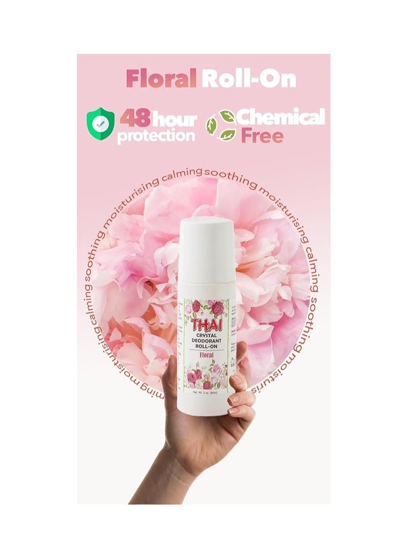 Thai Deodorant Stone - 100% Natural Crystal Scented Liquid Deodorant by Thai, No Aluminum, Parabens, Propylene, or Sulfates, Cruelty Free and Eco-Friendly, Floral, 3 fl oz, Thai, Floral, Unisex - Image 1