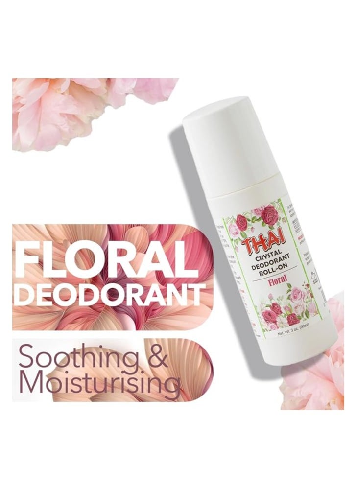 Thai Deodorant Stone - 100% Natural Crystal Scented Liquid Deodorant by Thai, No Aluminum, Parabens, Propylene, or Sulfates, Cruelty Free and Eco-Friendly, Floral, 3 fl oz, Thai, Floral, Unisex - Image 1