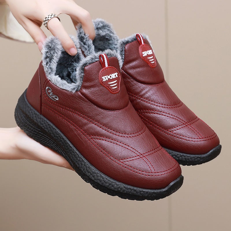 Old Beijing winter cotton shoes waterproof non-slip fleece-lined warm men's and women's cotton boots soft bottom soft surface middle-aged and elderly cotton shoes - Image 2