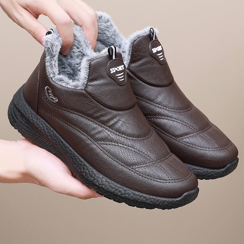Old Beijing winter cotton shoes waterproof non-slip fleece-lined warm men's and women's cotton boots soft bottom soft surface middle-aged and elderly cotton shoes - Image 4