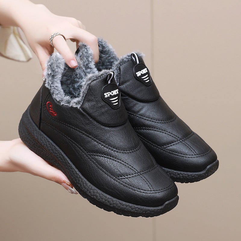 Old Beijing winter cotton shoes waterproof non-slip fleece-lined warm men's and women's cotton boots soft bottom soft surface middle-aged and elderly cotton shoes - Image 3