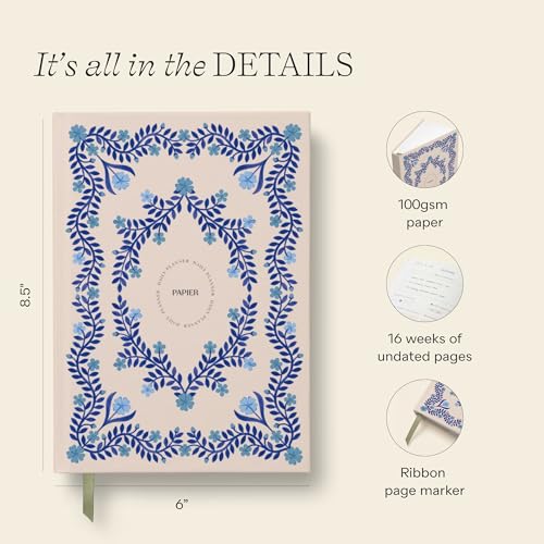 Papier Italian Summer Daily Planner - Hardback Vintage Design | Undated 16-Week Goal Planner | Track Habits, Thoughts, To-Dos & Priorities | Motivational Gift - Image 5