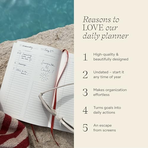 Papier Italian Summer Daily Planner - Hardback Vintage Design | Undated 16-Week Goal Planner | Track Habits, Thoughts, To-Dos & Priorities | Motivational Gift - Image 4