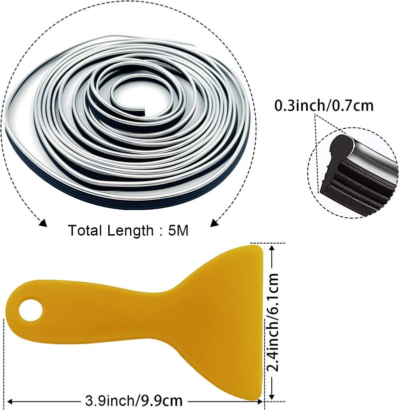 OSIFIT Car Interior Trim Strips - 16.4 ft Silver Decoration - Image 2
