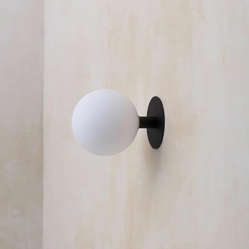 Medieval Style Golden White Milk Glass Semi-flush Mount Ceiling Lamp, Retro Gold Wall Lamp - Image 3