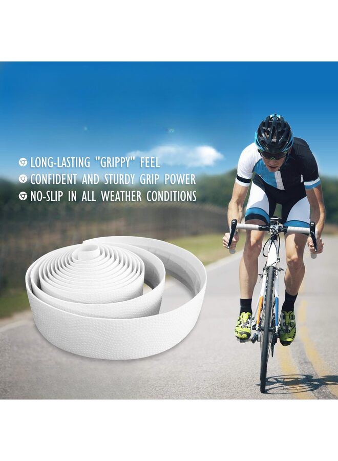 LAMAY Bike Handlebar Tape PU (Set of 2) Black White - Enhance Your Bike Grip with These Bicycle Handle bar Tape - Wrap Your Bike for an Awesome Comfortable Ride(BLACK) - Image 4