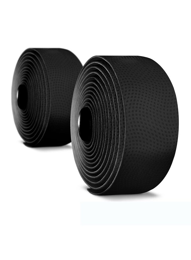 LAMAY Bike Handlebar Tape PU (Set of 2) Black White - Enhance Your Bike Grip with These Bicycle Handle bar Tape - Wrap Your Bike for an Awesome Comfortable Ride(BLACK) - Image 1