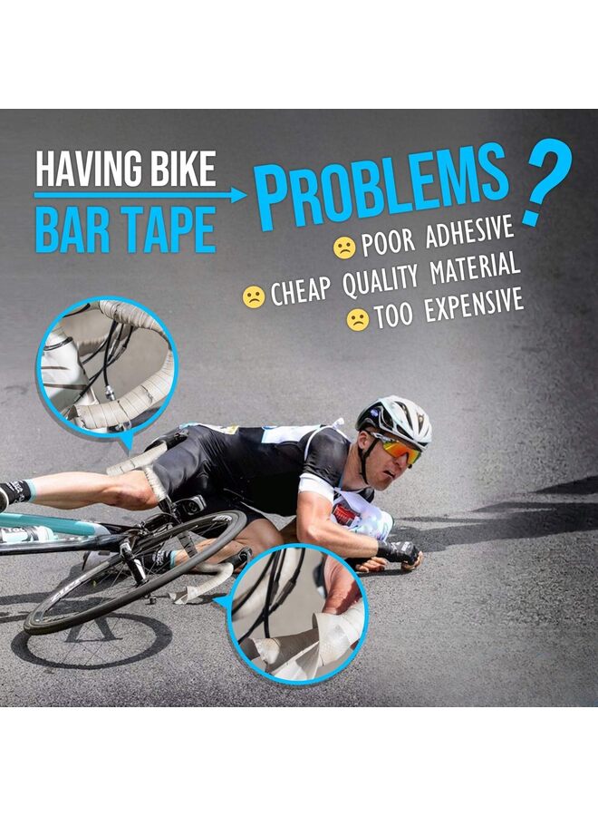 LAMAY Bike Handlebar Tape PU (Set of 2) Black White - Enhance Your Bike Grip with These Bicycle Handle bar Tape - Wrap Your Bike for an Awesome Comfortable Ride(BLACK) - Image 5