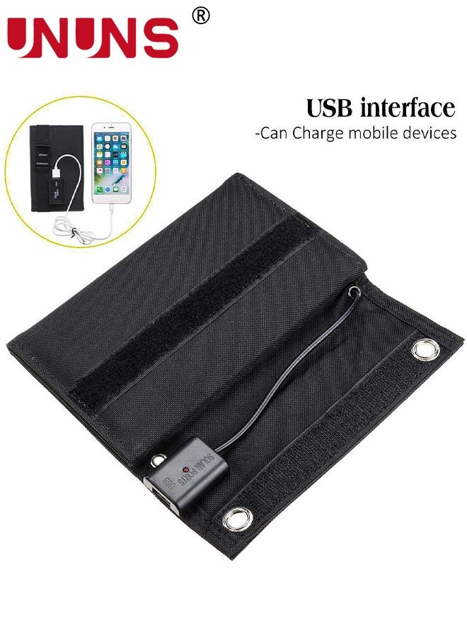 UNUNS 20W Foldable Solar Panel Bag,4 Fold Charging Bag for Emergency Charging,Outdoor Portable Charging Panel For Mobile Phone or Mini Fan,Black - Image 3
