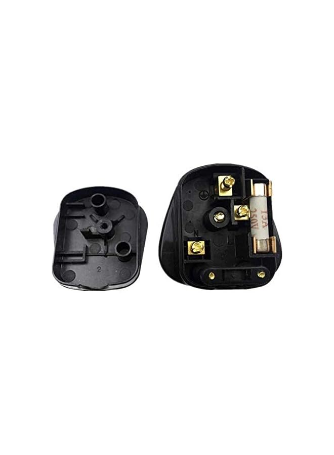 PROMASS promass UK 13 A Fused Mains with Cord Grip Rewireable Plugs Black 3 Pin UK Mains Top Plug 13A 13 AMP Appliance Power Socket Fuse Adapter Household Black - Pack of 2  - Image 3