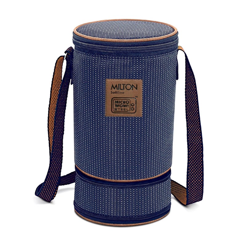 Milton MILTON Flexi 3+1 Lunch Box with Insulated Fabric Jacket, 4 Inner Stainless Steel Containers (180 ml, 320 ml, 320 ml, 450 ml), Microwave Safe & Leak-Proof Tiffin for Office, School, College, Blue  - Image 4