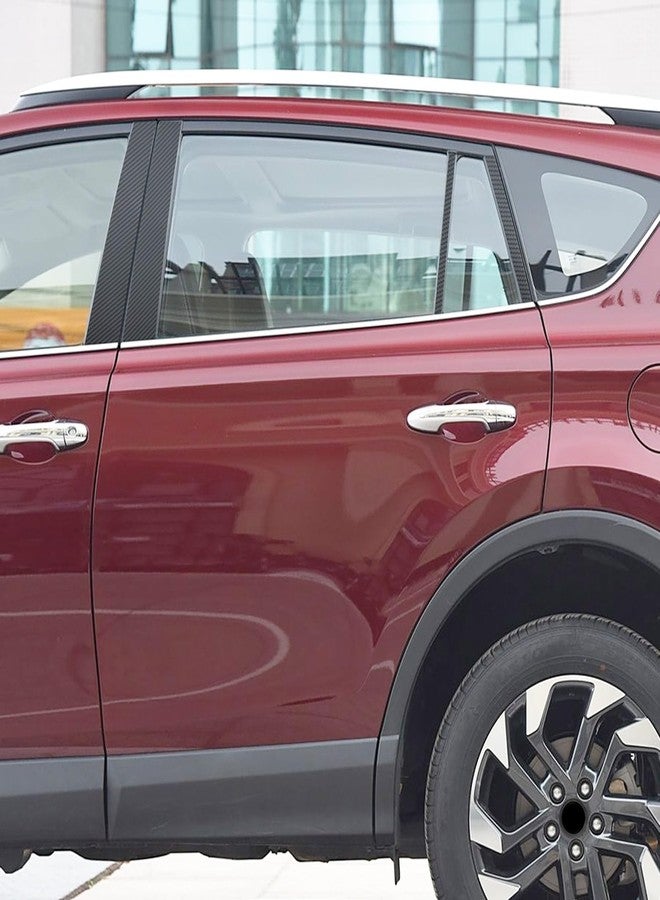 Bilisin Carbon Fiber Black Door Window Pillar Posts Trim Kit Compatible with Toyota RAV4 2013-2018 Accessories, AntiScratched Center B Pillar Molding Cover Stickers 8Pcs - Image 4