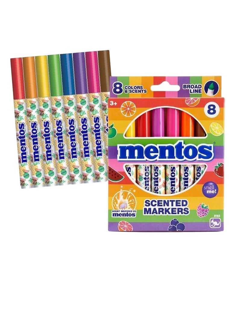 Kangaru Kangaru - Mentos Scented Board Line Markers 8 Colors - 8163