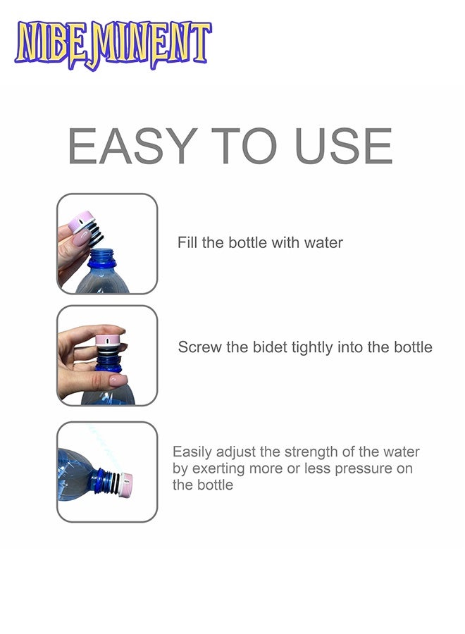 NIBEMINENT Comfort Lightest Portable Bidet for Travel & Camping, Travel Shattaf Compatible with Any Bottle, Portable Bidet Sprayer For Toilet, Pocket Bidet On The Go, شطاف المسافر (3 pcs, Multi-colour)  - Image 5