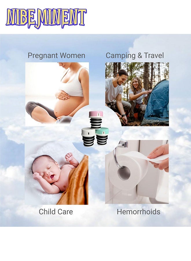 Comfort Lightest Portable Bidet for Travel & Camping, Travel Shattaf Compatible with Any Bottle, Portable Bidet Sprayer For Toilet, Pocket Bidet On The Go, شطاف المسافر (3 pcs, Multi-colour)