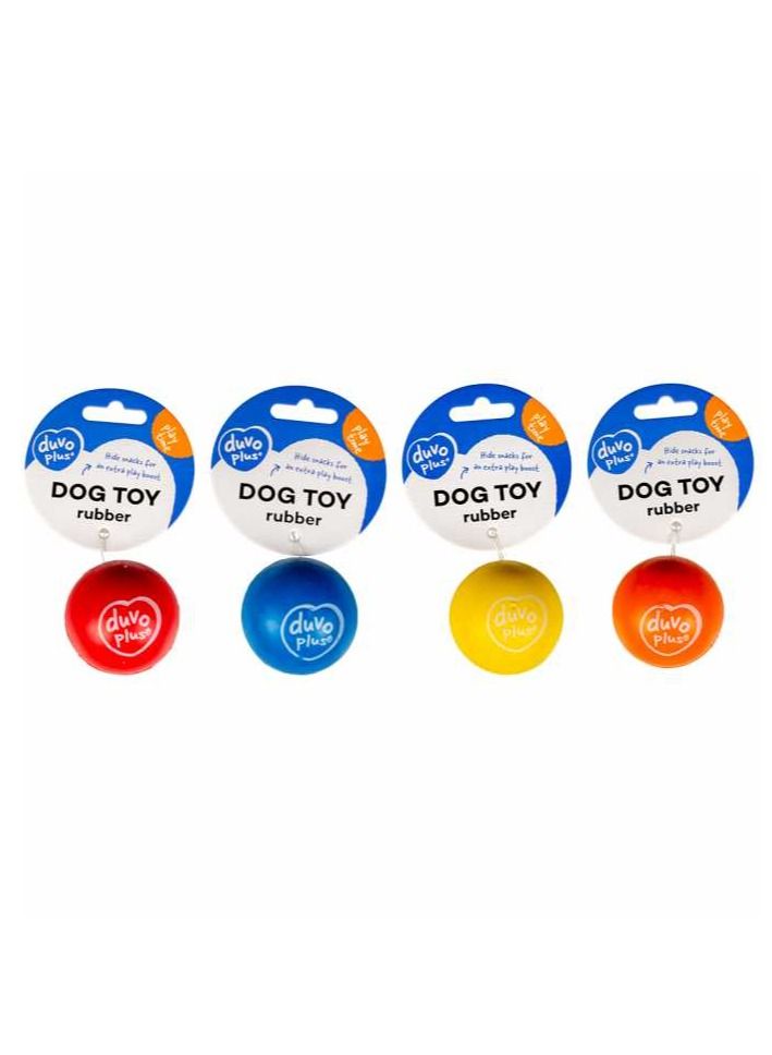 Duvo + Dog Toy Rubber Bouncy Ball Mixed Colors 6.5 Cm - Image 1