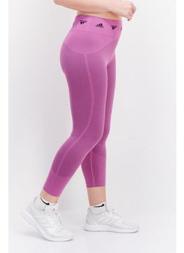 Adidas Women Tight Fit Brand Logo Training Leggings, Purple  - Image 2