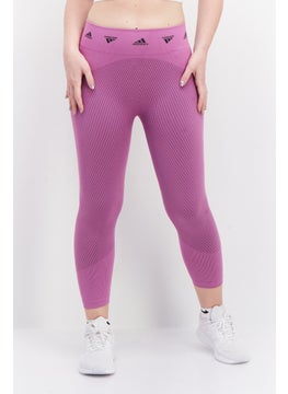 Adidas Women Tight Fit Brand Logo Training Leggings, Purple  - Image 1