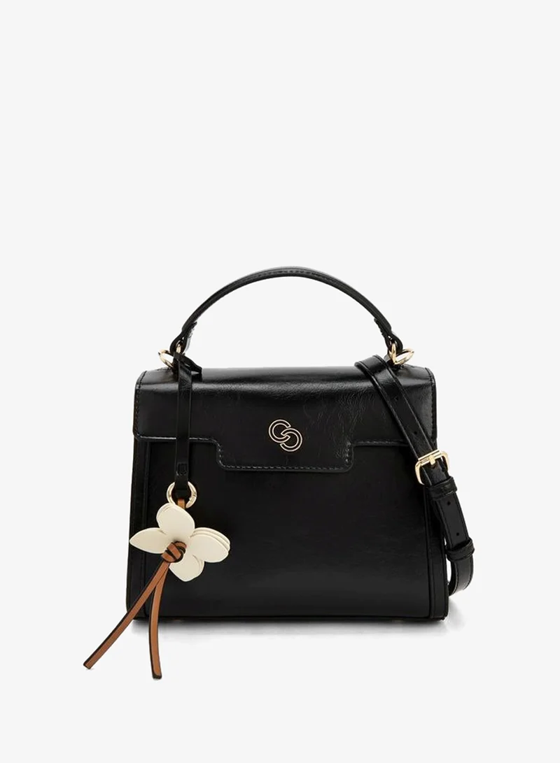 Solid Satchel Bag With Detachable Strap