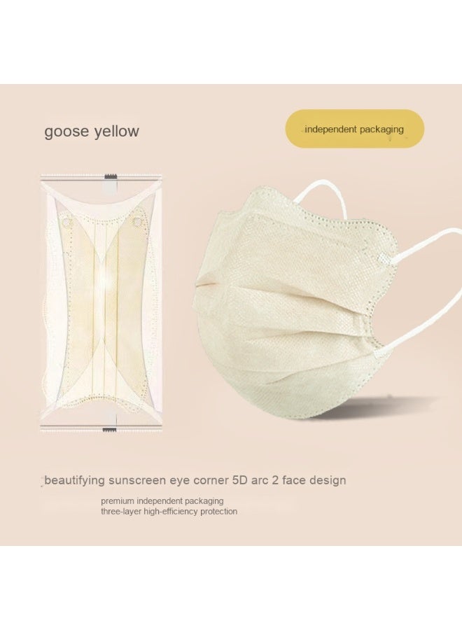 50 PCS 3D Disposable Adult Face Masks, 3-Layer Meltblown Filter Masks with Elastic Earloops