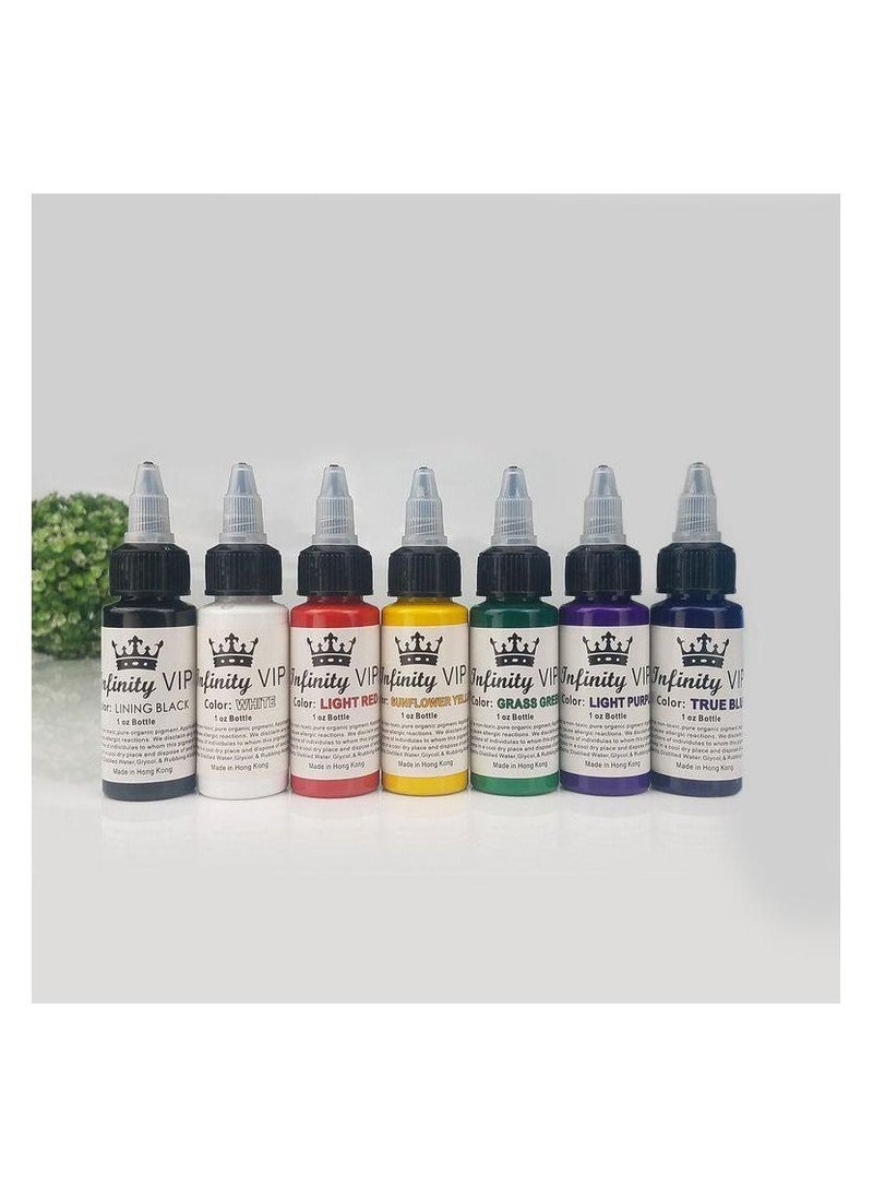 INLINE Set Of 7 Colors Natural Plant Tattoo Pigment Inks Multicolour  - Image 1