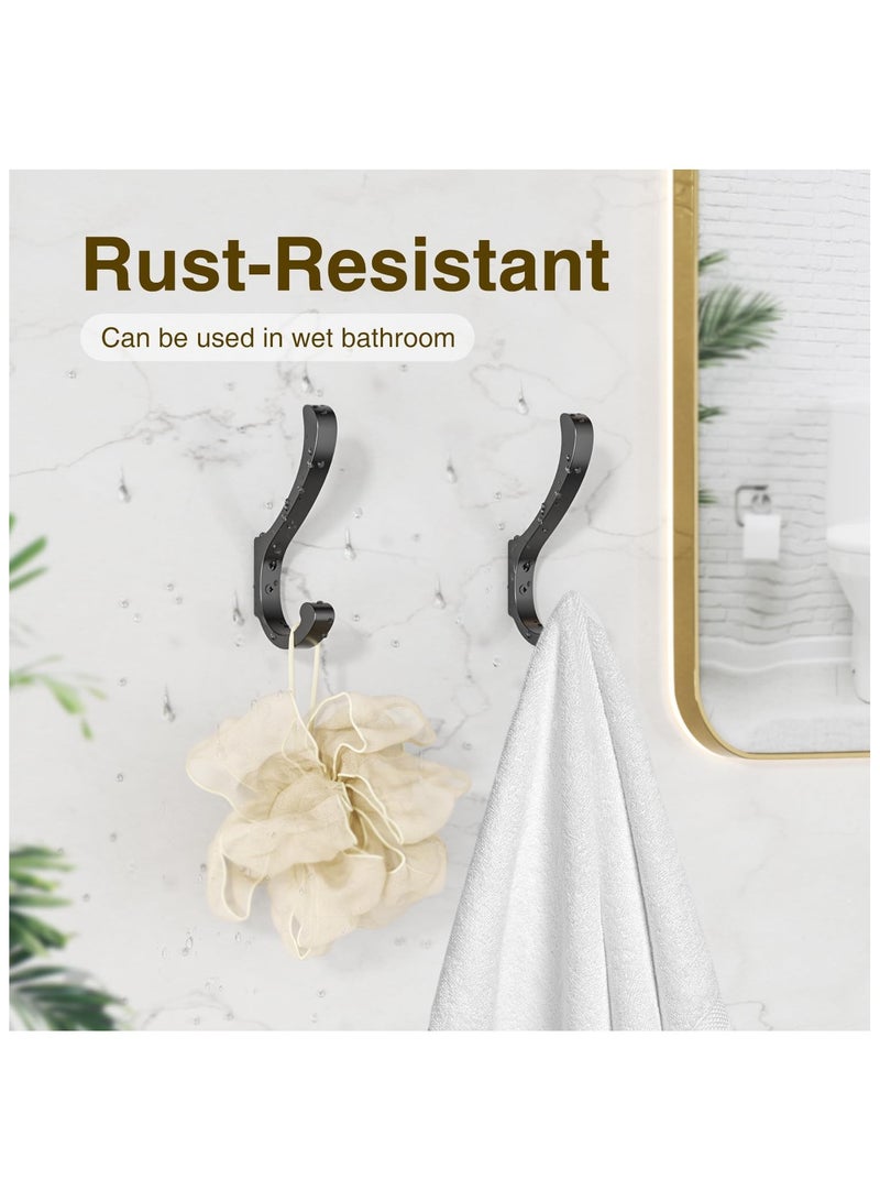 مجموعة من 4 خطافات  للمعاطف مثبتة على الحائط - خطافات حائط ل الملابس الثقيلة (30 رطلاً) خطافات حائط كبيرة ل المناشف وحقيبة الظهر والقبعة والسترة وحقيبة المفاتيح والمحفظة والملابس والروب ومقود الكلب - Image 5