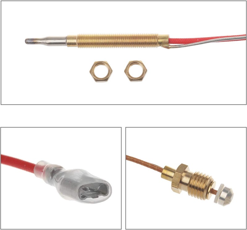 Timsec Outdoor Patio Heater Thermocouple Sensor and Tip Over Switch, with M8 x 1 End Connection Nuts, M6 x 0.75 Thermocouple Head Thread and 2 Screw Nuts, 16.2" Length Wire and 0.25'' Flat Terminal - Image 4