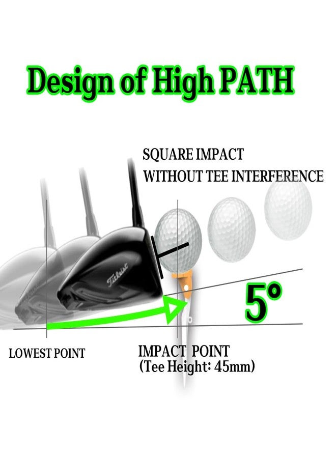 BIRDIE79 Premium High Path Golf Tee Set - 5° Launch Angle, 9 Pack, Adjustable Height Markers, Reduces Hooks and Slices, High Visibility, Stable 20mm Head - Image 2