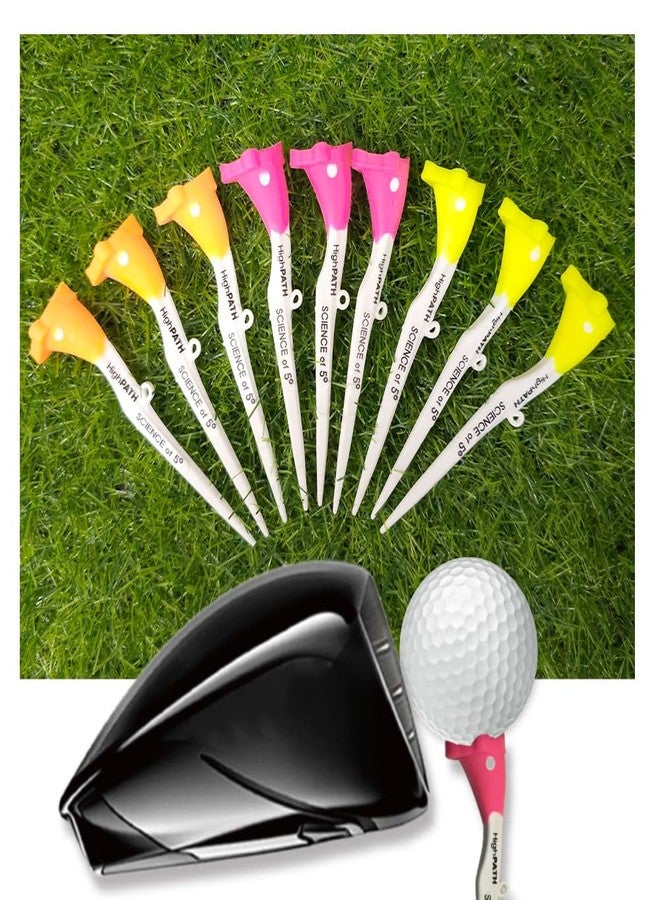 BIRDIE79 Premium High Path Golf Tee Set - 5° Launch Angle, 9 Pack, Adjustable Height Markers, Reduces Hooks and Slices, High Visibility, Stable 20mm Head - Image 1