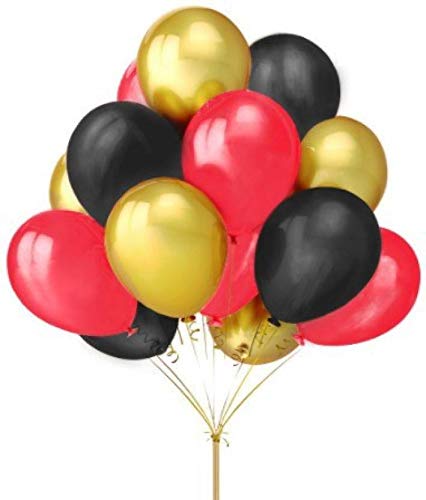 SOI Red Birthday Decoration Items Pack of - 52 | Golden Red Balloons For Decoration | Heart Star Balloons | Birthday Decoration Items - Image 3