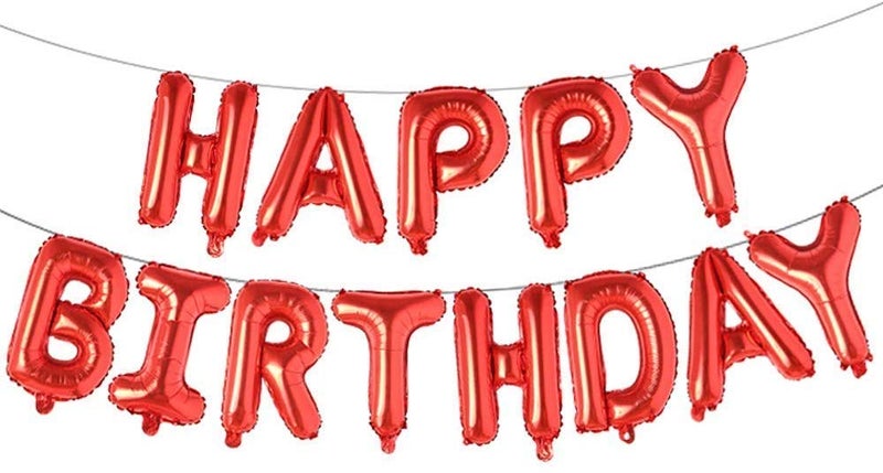 SOI Red Birthday Decoration Items Pack of - 52 | Golden Red Balloons For Decoration | Heart Star Balloons | Birthday Decoration Items - Image 2
