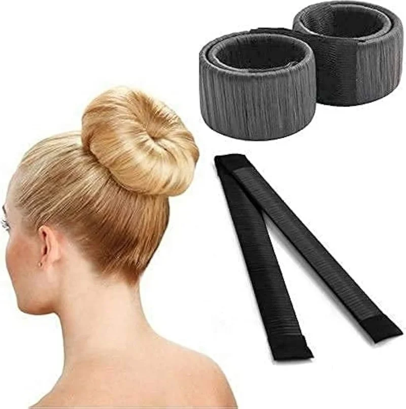 Efna Store French Bun and Ballerina Bun Making Device, Flexible Wire Inside and Synthetic Wig Detail on Top