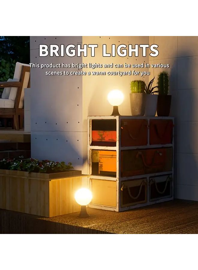 عبوتان من أضواء الكرة الشمسية باللون الدافئ للمسارات الخارجية في الحديقة والملاعب - Image 5